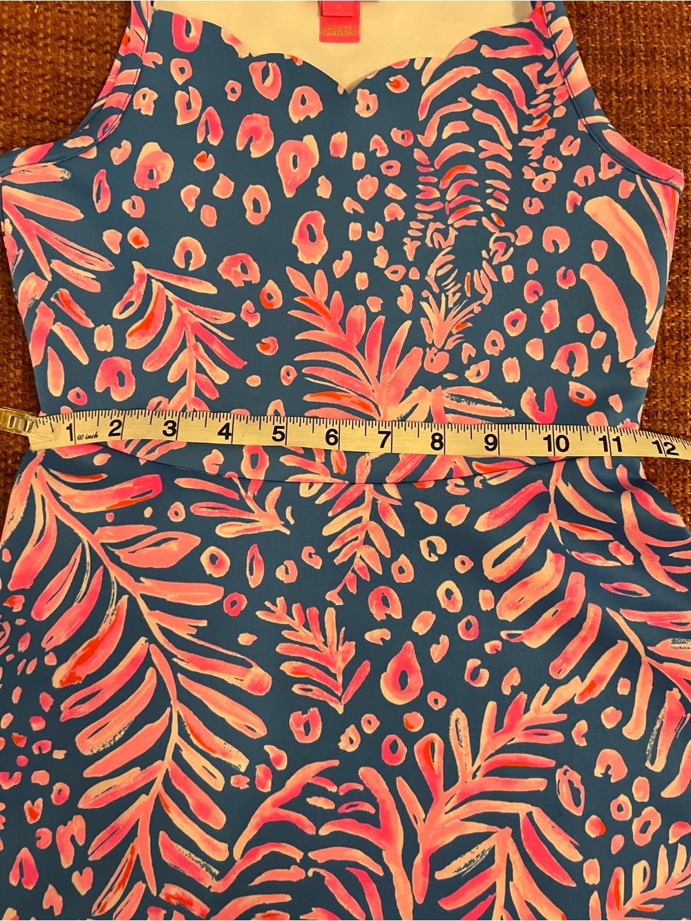Lilly Pulitzer Girls Breelyn Blue and Pink Twirl Scallop top Dress Size 8 - Picture 4 of 10